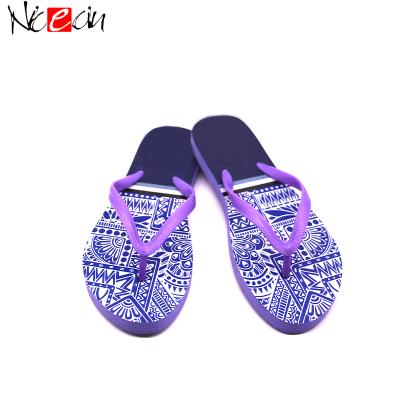 China Fashion Trend Printed Flip Flop Custom Women's Summer Beach Fashion PE Flip Flops for sale