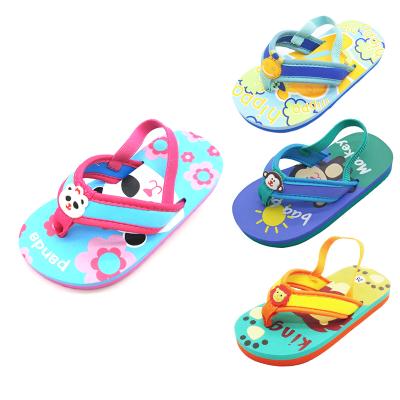 China Custom Casual Cartoon Printed Summer Flip Flops With Strap Kids Sandal Flip Flops Shoes for sale