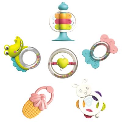 China Soft Baby Rattles Toys Set Teether Gripper Infant Shake Rattle Sensory Early Development Learning Music Toy for sale