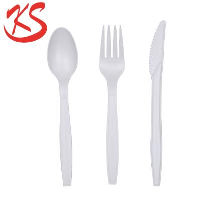 China Disposable biodegradable and compostable cornstarch cutlery set for sale