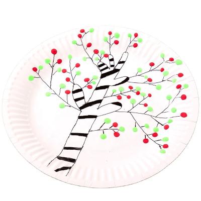 China White Paper Tray DIY Eco Friendly Disposable Toys Handmade Dish For Kindergarten Kids for sale