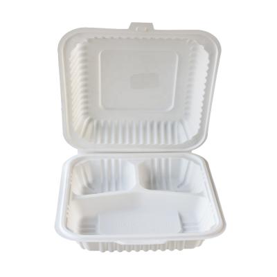 China 3 compartment heatable cornstarch cheap biodegradable food container for sale