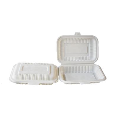 China Food Grade Heatable Cornstarch Food Container Disposable Biodegradable Packaging Box To Go for sale