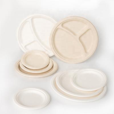 China Xiamen Disposable Sugarcane Bagasse Paper Pulp Biodegradable Tableware for sale