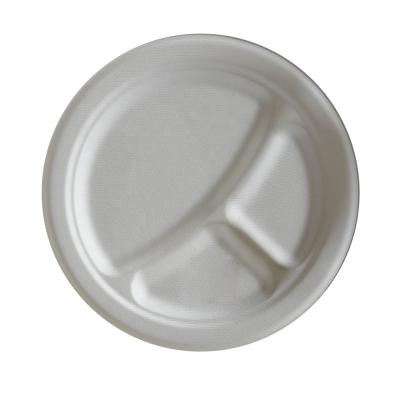 China 9inch Disposable Eco Friendly Biodegradable Sugarcane Bagasse Paper Pulp Dishes For Party for sale