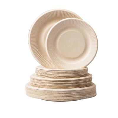 China Disposable Biodegradable Compostable Dishes Green Thali Cheese Round Dish for sale