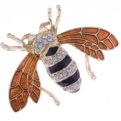 China Fashionable Rose Copper Sapphire Blue Colored Scarab Bee Brooch Pin for sale