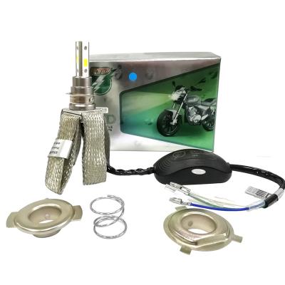 China RTD Motorcycle Headlight Without Fan COB Led Motor Lamp H4 BA20D S2 P15D Universal for sale