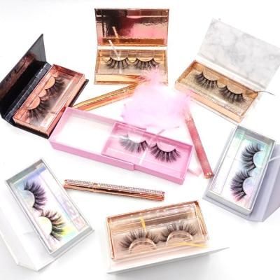 China Fashion Style 25mm Mink 5d False Eyelash Soft Wholesale Private Label Cotton 3d Eyelashes Natural Looking 3d Eyelashes With Box Custom Made for sale