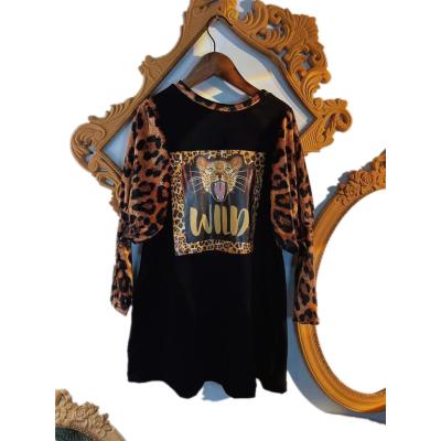 China Mommy and me viable girl leopard dress wholesale custom made matching big girl dress summer kids famliy clothing for sale