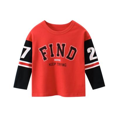 China Wholesale 2021 Spring New Boy's Long Sleeve T-shirt Cotton Bottom 100% Viable Children's Clothing Shirt for sale