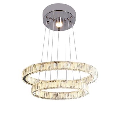 China Modern LED Aluminum Luxury Crystal APP Round Room Chandelier Ceiling Lamp Remote Control Hanging Pendant Lights for Hotel Bar for sale