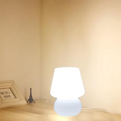 China Cute Modern Vintage Style Cream Yellow Bedside Table Lamp 3 Color Glass Adjustable Led Mushroom Bedside Lamp Bedroom Lamp for sale