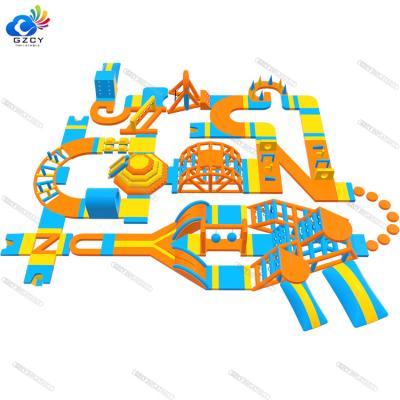 China Entertainment GZCY Outdoor Inflatable Floating Water Park With TUV Certification Inflatable Water Park Games For Adults for sale