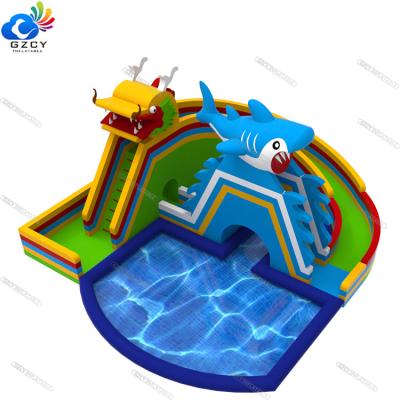 China Combo PVC Play Ground Water Park Slides Pool For Kids And Adults Custom Made for sale