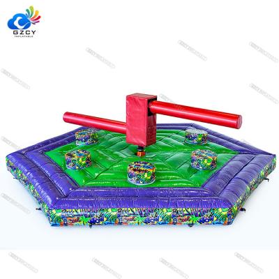 China PVC PVC Customized Inflatable Sweeper Game Machine Inflatable Wipeout Fusion Game For Sale for sale