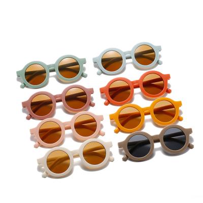 China Fashion Sunglasses Kids Boy Girl Cute Leopard Color Cartoon Bear Double Shape Classic Round Sun Glasses Kids Vintage UV400 Glass Protection for sale