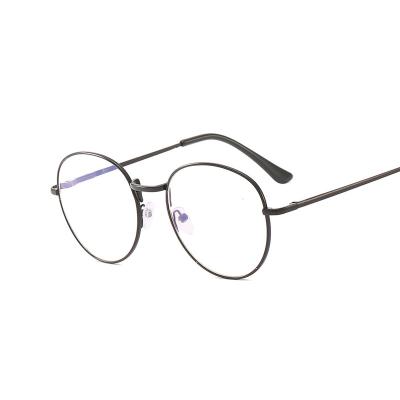 China 2022 Fashion Classic Metal Anti-fog Light Vintage Frame Round Computer Game Metal Glass Men Women Ray Blocking Eyeglasses Blue for sale