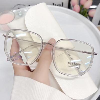 China 2022 Office Trends Anti Fog Blue Light Oversized Women Blue Blocking Frame Big Size Computer Gaming Men Glasses for sale