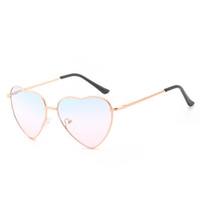 China Fashion Sunglasses Ladies Heart Shaped Sunglasses Metal Women Brand Designer Oculos UV400 Fashion Rimless LOVE Glasses Sun Glasses for sale