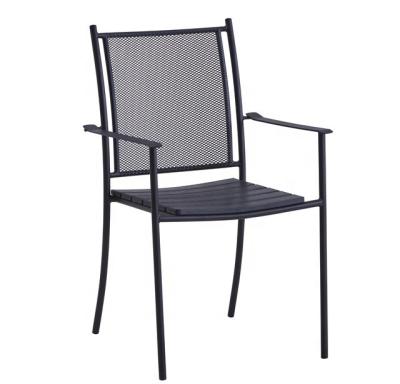 China Modern Outdoor Furniture SHENGFANG Metal Mesh And Plastic Wood Outdoor Chair for sale