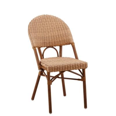 China B182 Outdoor Leisure Rattan Bamboo Look Bistro Cafe Chair for sale