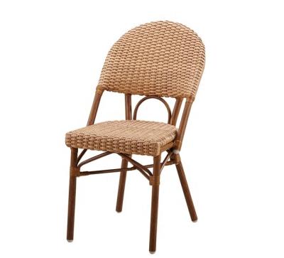 China Modern HENGFANG Bistro Garden Dining Chairs Furniture Rattan Fabric Seat for sale