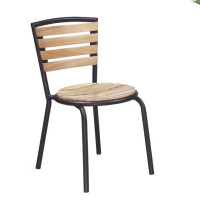 China Solid Wood Outdoor Table and Metal Frame Anti-UV and Weather Resistant Chairs for sale