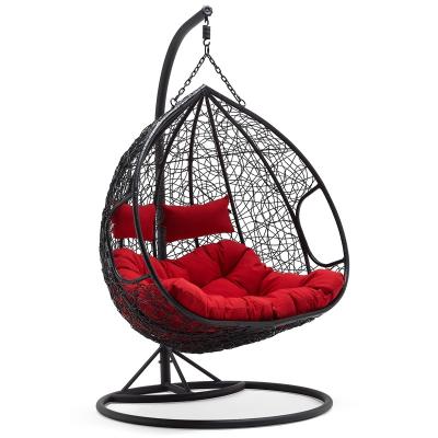 China Modern Double Swing Balcony Rattan Chair Hanging Chair for sale