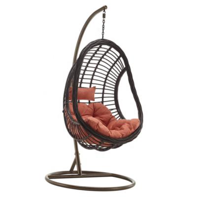 China Modern Indoor Resin Wicker Ceiling Rattan Sunroom Balcony Bedroom Hanging Swing Chair for Adults and Kids for sale