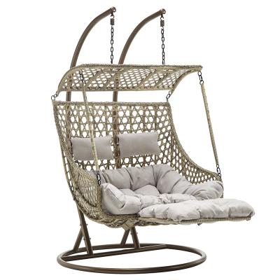 China NO.L18 Modern Egg Swing Chair Double Swing Chair Wicker Hanging Chair for sale