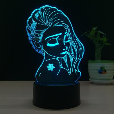 China Modern Custom Acrylic LED Lamp Gift Table Lamp 3D USB Night Light Anime Acrylic Promotional Lamp for sale