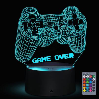 China Modern 3D Night Lamp Game Room Desk Installed Lighting Decor On Table Game Console Icon Logo Sensor Light For Kids Bedside Gift for sale