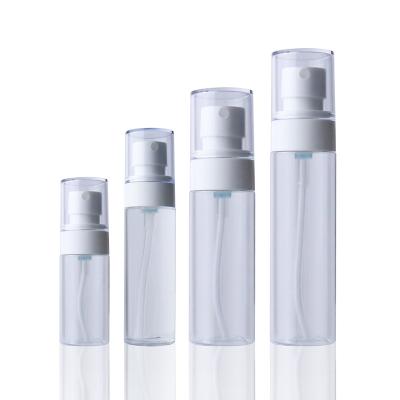 China 50ml 80ml 100ml Pet Single Cylinder Plastic Body Fine Mist Spray Bottle Sanitizer Spray Bottle for sale