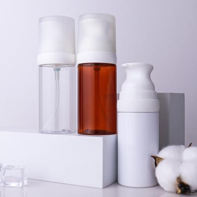 China Single PET Serum Lotion Pump Dispenser Bottle Cosmetic Empty Lotion Containers Squeeze Type Emulsion Bottles 100ML for sale