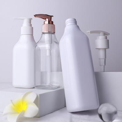 China Wholesale 200ml 300ml Plain White PET Plastic Clear Lotion Pump Shampoo Bottle for sale