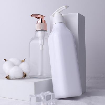 China Plain Matte White 300ml Wide Flat Plastic Bottle For Cleansing Cosmetic Packaging for sale