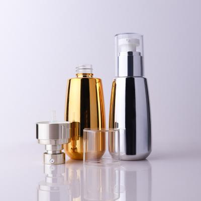 China Custom Simple Color Popular Empty Cosmetic Fine Mist Container Sprayer Perfume Plastic Plated Bottle for sale