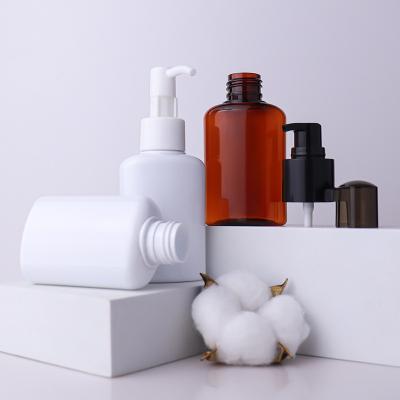 China Simple Cosmetic PET Emulsion Bottle White Brown Packaging Bottle Plastic Bottles for sale