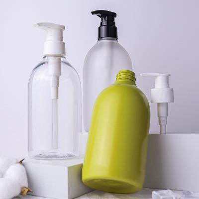 China Simple Wrap Around Essential Clear Plastic Shampoo Oil Pump Bottle 500ml for sale