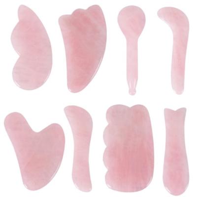 China Hot-selling face lift beauty tools rose quartz guasha face massage tips natural jade guasha stone for sale