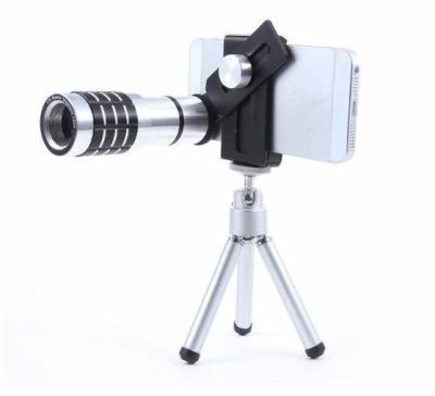 China Hot Selling 12X Aluminum Zoom Camera Lens Mobile Cell Phone Portable Camera Lens With Stand for sale