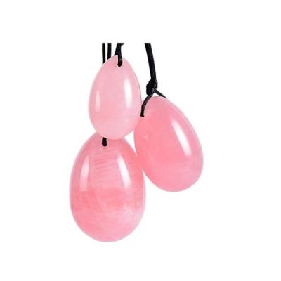 China Wholesale Europe Vaginal Exercise Massage Tools Natural Rose Quartz Crystal Yoni Eggs Massage Set For Women for sale