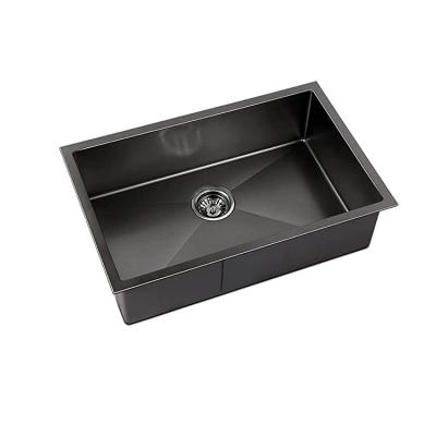 中国 Without Faucet American Factory Style Large Undermount SUS304 Kitchen Sink Custom Nano Black Kitchen 販売のため