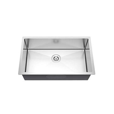 Китай Customized r10 16 gauge luxury undermount 304 stainless steel single bowl kitchen sinks without faucet with strainer and sink clips продается