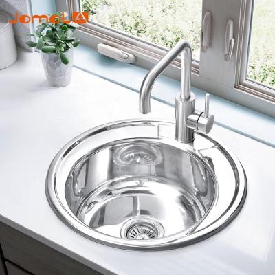 China With Faucet Mid East Myanmar Vietnam Style Stainless Steel Kitchen Sink Latin America Russia Top Install Single Bowl Round Sink for sale