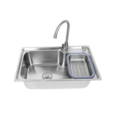 China High Quality Single Bowl Table Top Without Faucet Small Above Counter Kitchen Sinks 201/304 Stainless Steel With Strainer for sale