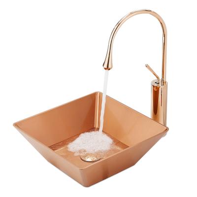 China Hotel Project Modern Square Stainless Steel Vessel Sink Wash Hand Base Basin For Bathroom en venta