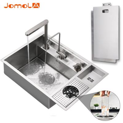 China With Faucet Manufacturer Uganda Luxury Concealed Kitchen Sink 304 Stainless Steel Undermount Concealed Sink Depth 10