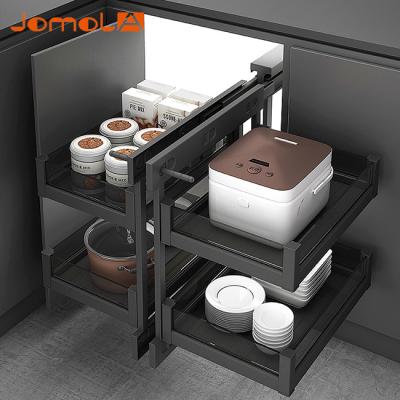 Cina Custom Sustainable Factory Kitchen Storage Magic Corner Cabinet Universal Basket in vendita